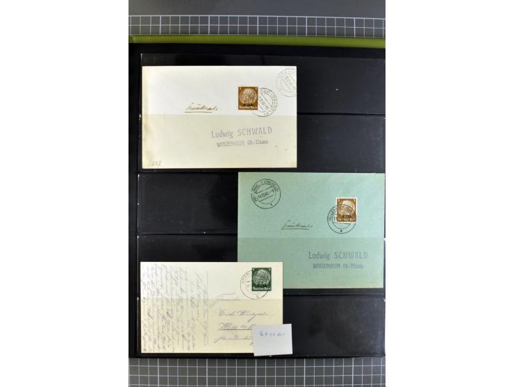 1872/1945, umfangreiche Sammlung Briefe und Karten ab Brustschilde mit nachverwendeten Stempeln, Hufeisenstempeln, des Weiter