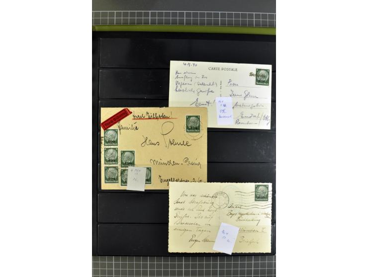 1872/1945, umfangreiche Sammlung Briefe und Karten ab Brustschilde mit nachverwendeten Stempeln, Hufeisenstempeln, des Weiter