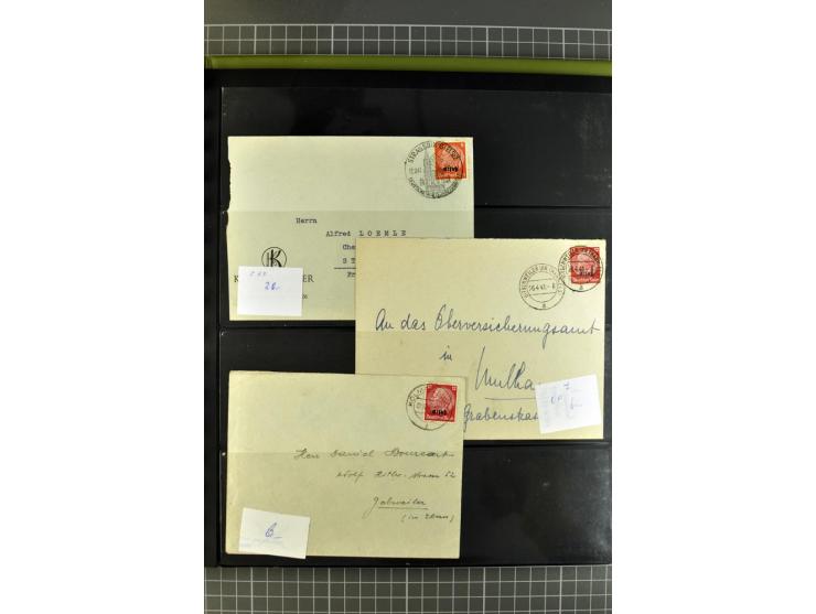 1872/1945, umfangreiche Sammlung Briefe und Karten ab Brustschilde mit nachverwendeten Stempeln, Hufeisenstempeln, des Weiter