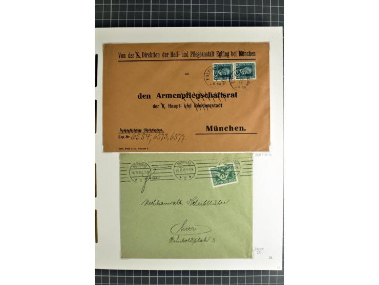 1872/1945, umfangreiche Sammlung Briefe und Karten ab Brustschilde mit nachverwendeten Stempeln, Hufeisenstempeln, des Weiter