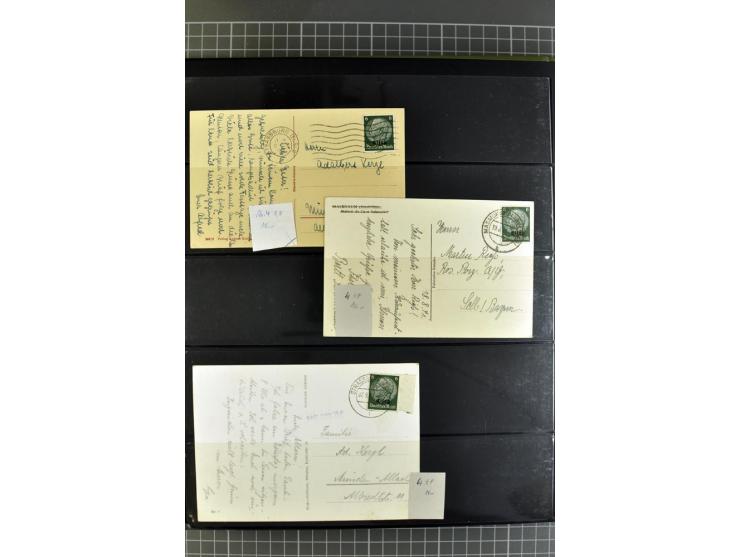 1872/1945, umfangreiche Sammlung Briefe und Karten ab Brustschilde mit nachverwendeten Stempeln, Hufeisenstempeln, des Weiter