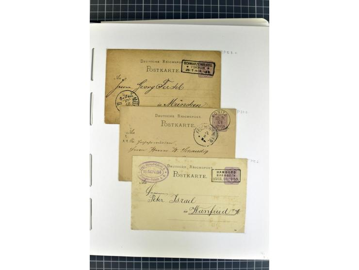 1872/1945, umfangreiche Sammlung Briefe und Karten ab Brustschilde mit nachverwendeten Stempeln, Hufeisenstempeln, des Weiter