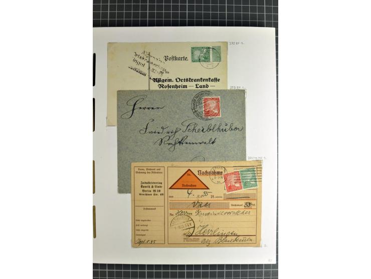 1872/1945, umfangreiche Sammlung Briefe und Karten ab Brustschilde mit nachverwendeten Stempeln, Hufeisenstempeln, des Weiter