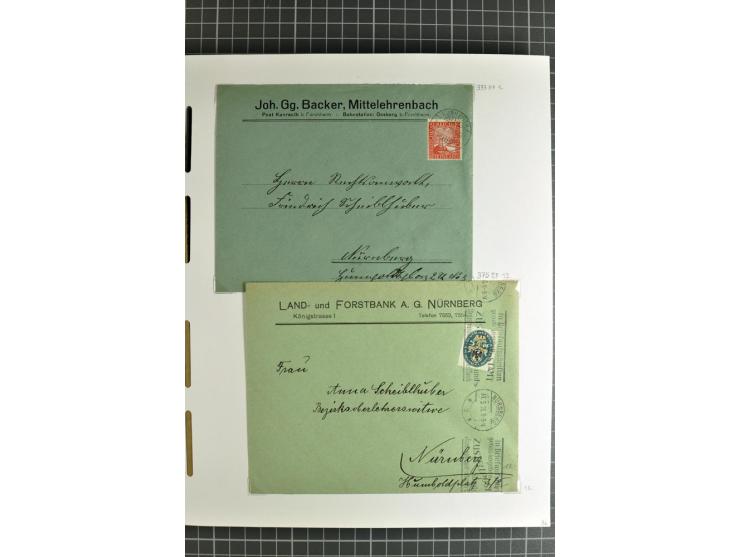 1872/1945, umfangreiche Sammlung Briefe und Karten ab Brustschilde mit nachverwendeten Stempeln, Hufeisenstempeln, des Weiter