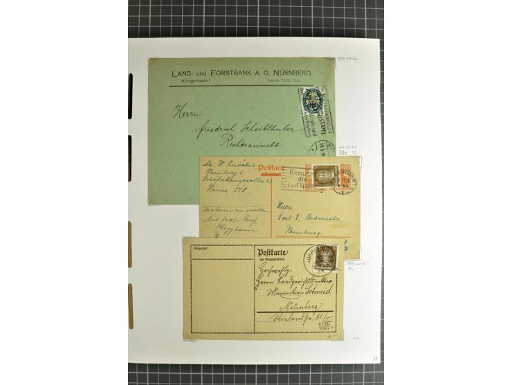 1872/1945, umfangreiche Sammlung Briefe und Karten ab Brustschilde mit nachverwendeten Stempeln, Hufeisenstempeln, des Weiter