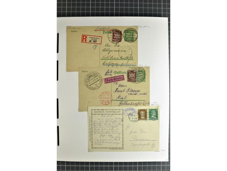 1872/1945, umfangreiche Sammlung Briefe und Karten ab Brustschilde mit nachverwendeten Stempeln, Hufeisenstempeln, des Weiter