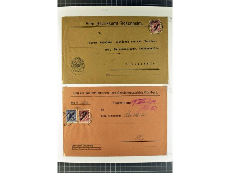 1872/1945, umfangreiche Sammlung Briefe und Karten ab Brustschilde mit nachverwendeten Stempeln, Hufeisenstempeln, des Weiter