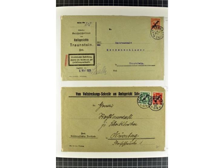 1872/1945, umfangreiche Sammlung Briefe und Karten ab Brustschilde mit nachverwendeten Stempeln, Hufeisenstempeln, des Weiter