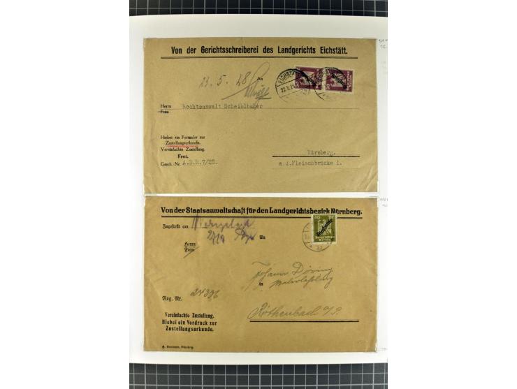 1872/1945, umfangreiche Sammlung Briefe und Karten ab Brustschilde mit nachverwendeten Stempeln, Hufeisenstempeln, des Weiter