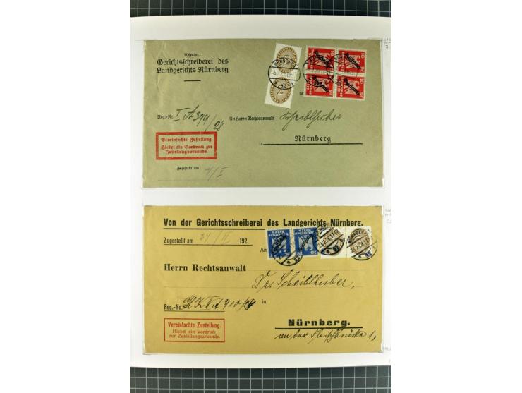 1872/1945, umfangreiche Sammlung Briefe und Karten ab Brustschilde mit nachverwendeten Stempeln, Hufeisenstempeln, des Weiter