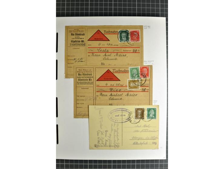 1872/1945, umfangreiche Sammlung Briefe und Karten ab Brustschilde mit nachverwendeten Stempeln, Hufeisenstempeln, des Weiter