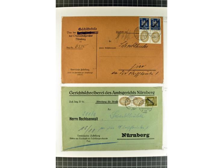 1872/1945, umfangreiche Sammlung Briefe und Karten ab Brustschilde mit nachverwendeten Stempeln, Hufeisenstempeln, des Weiter