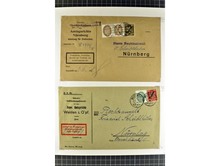 1872/1945, umfangreiche Sammlung Briefe und Karten ab Brustschilde mit nachverwendeten Stempeln, Hufeisenstempeln, des Weiter