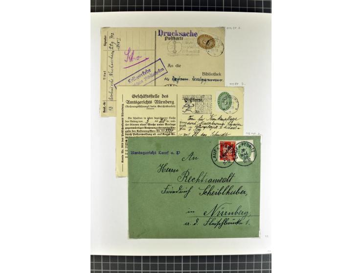 1872/1945, umfangreiche Sammlung Briefe und Karten ab Brustschilde mit nachverwendeten Stempeln, Hufeisenstempeln, des Weiter