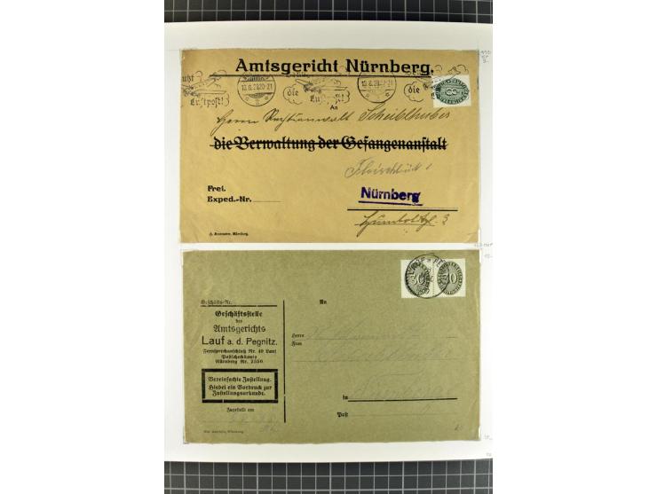 1872/1945, umfangreiche Sammlung Briefe und Karten ab Brustschilde mit nachverwendeten Stempeln, Hufeisenstempeln, des Weiter