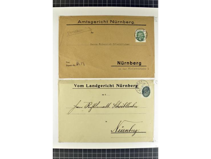 1872/1945, umfangreiche Sammlung Briefe und Karten ab Brustschilde mit nachverwendeten Stempeln, Hufeisenstempeln, des Weiter