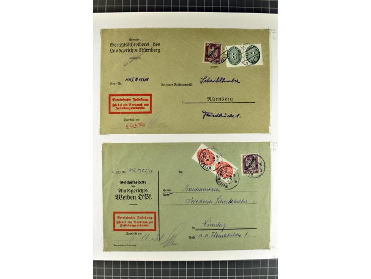 1872/1945, umfangreiche Sammlung Briefe und Karten ab Brustschilde mit nachverwendeten Stempeln, Hufeisenstempeln, des Weiter