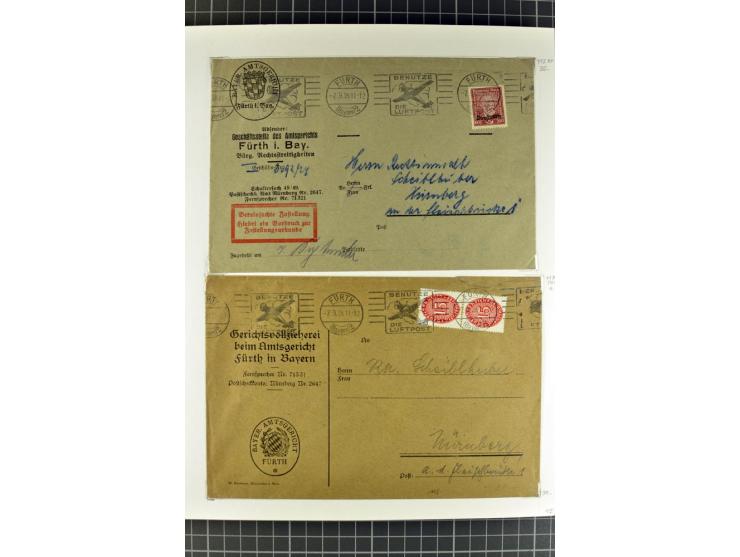 1872/1945, umfangreiche Sammlung Briefe und Karten ab Brustschilde mit nachverwendeten Stempeln, Hufeisenstempeln, des Weiter