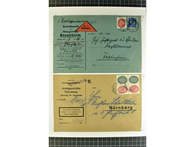 1872/1945, umfangreiche Sammlung Briefe und Karten ab Brustschilde mit nachverwendeten Stempeln, Hufeisenstempeln, des Weiter
