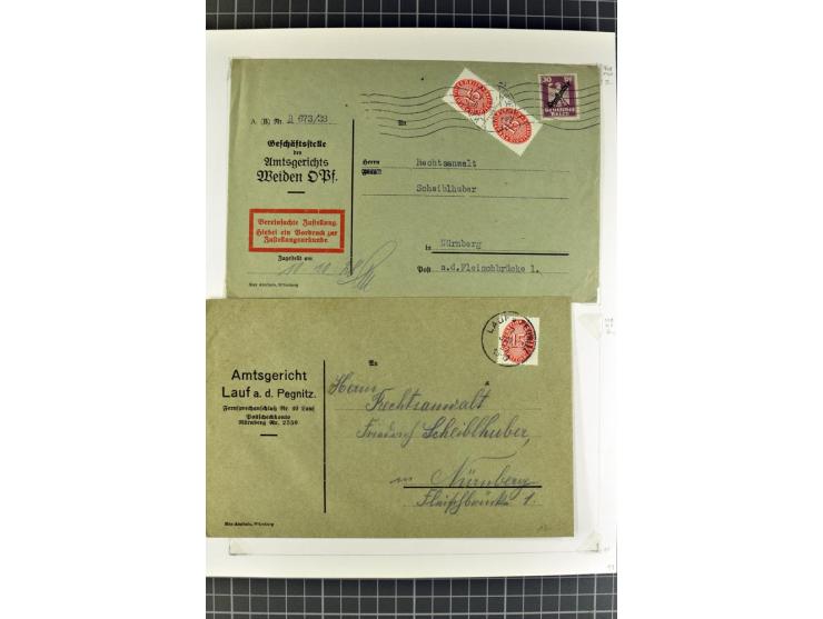 1872/1945, umfangreiche Sammlung Briefe und Karten ab Brustschilde mit nachverwendeten Stempeln, Hufeisenstempeln, des Weiter