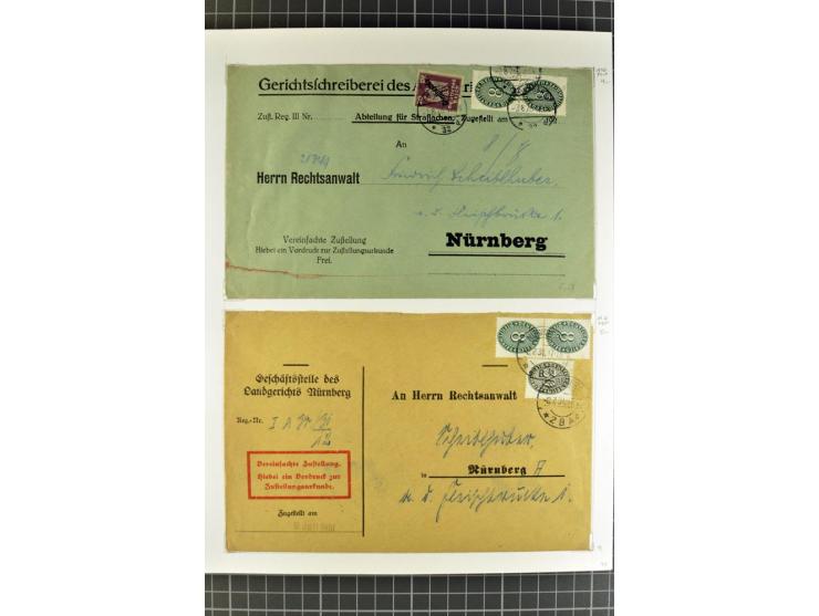 1872/1945, umfangreiche Sammlung Briefe und Karten ab Brustschilde mit nachverwendeten Stempeln, Hufeisenstempeln, des Weiter
