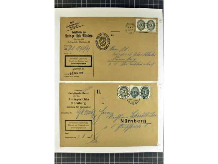 1872/1945, umfangreiche Sammlung Briefe und Karten ab Brustschilde mit nachverwendeten Stempeln, Hufeisenstempeln, des Weiter
