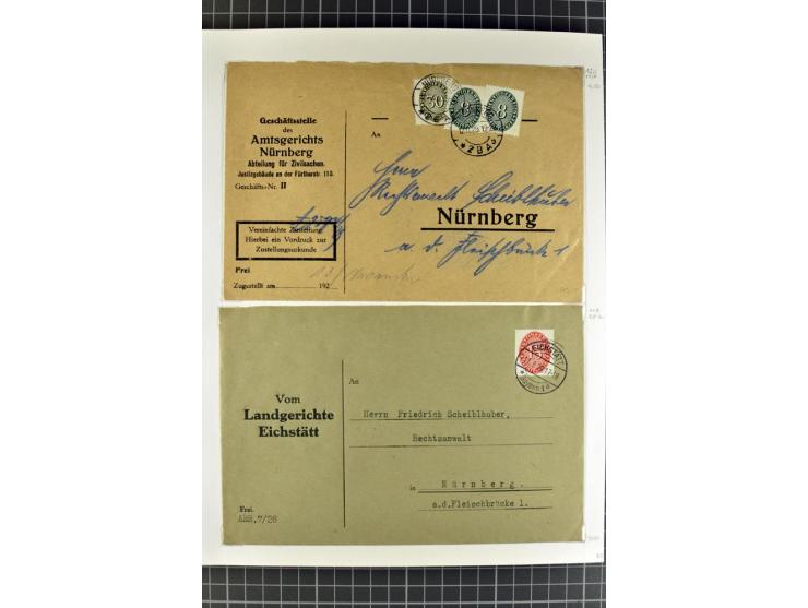 1872/1945, umfangreiche Sammlung Briefe und Karten ab Brustschilde mit nachverwendeten Stempeln, Hufeisenstempeln, des Weiter