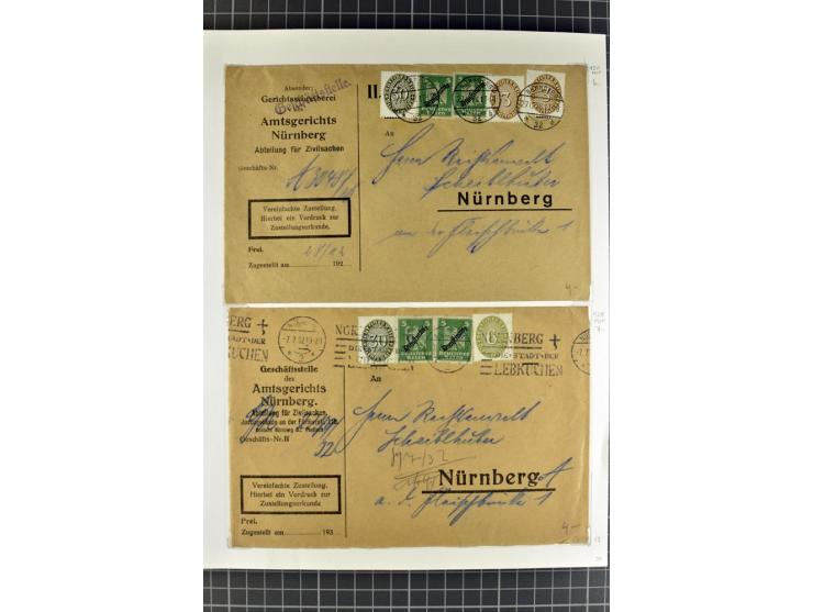 1872/1945, umfangreiche Sammlung Briefe und Karten ab Brustschilde mit nachverwendeten Stempeln, Hufeisenstempeln, des Weiter