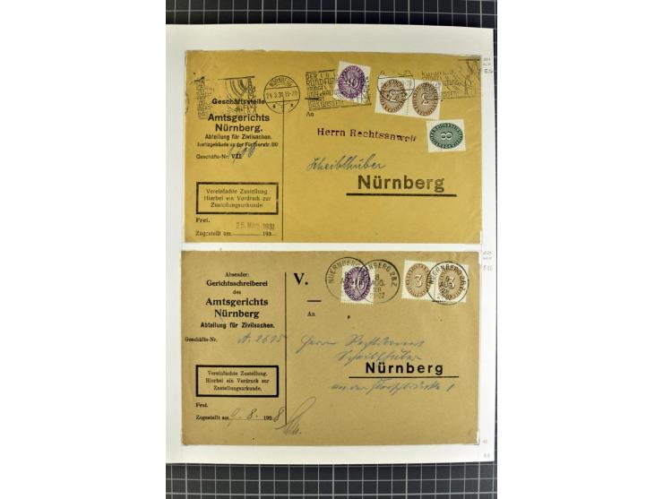 1872/1945, umfangreiche Sammlung Briefe und Karten ab Brustschilde mit nachverwendeten Stempeln, Hufeisenstempeln, des Weiter