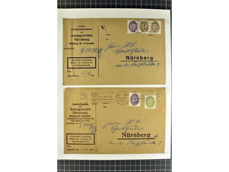 1872/1945, umfangreiche Sammlung Briefe und Karten ab Brustschilde mit nachverwendeten Stempeln, Hufeisenstempeln, des Weiter