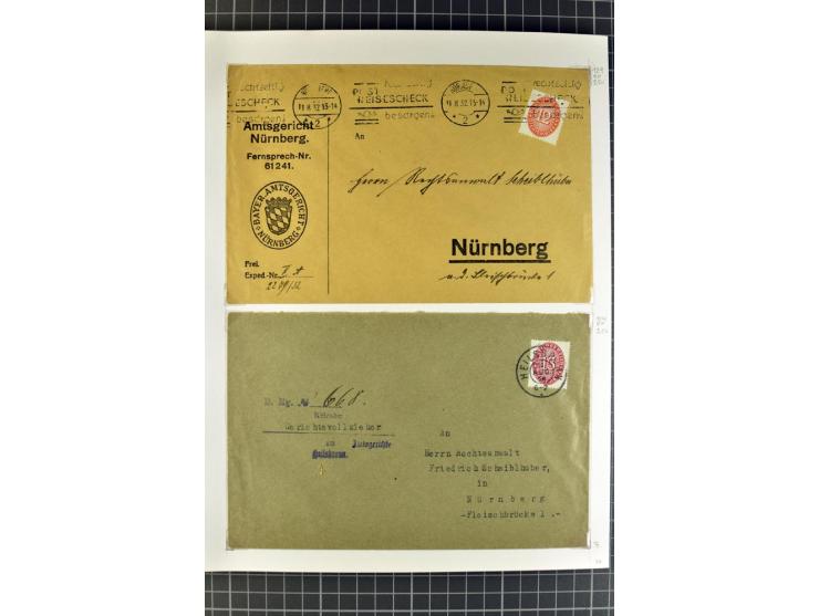 1872/1945, umfangreiche Sammlung Briefe und Karten ab Brustschilde mit nachverwendeten Stempeln, Hufeisenstempeln, des Weiter