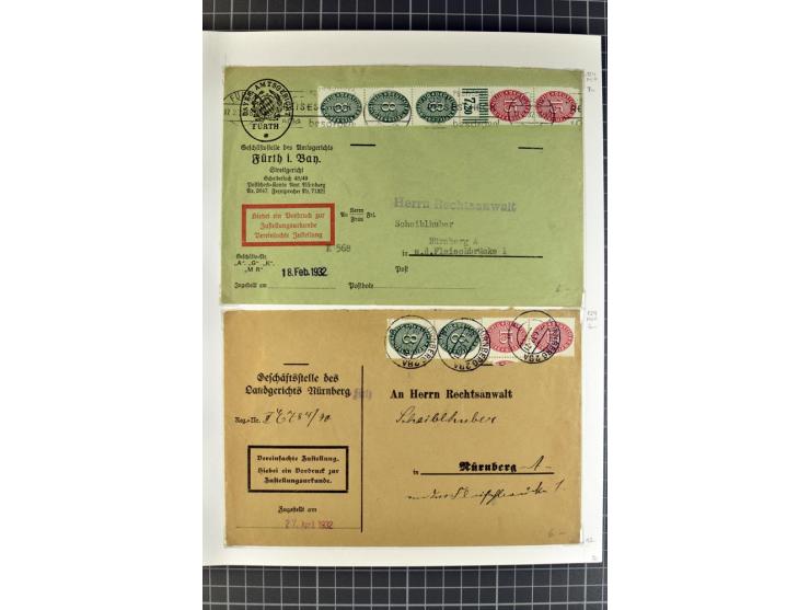 1872/1945, umfangreiche Sammlung Briefe und Karten ab Brustschilde mit nachverwendeten Stempeln, Hufeisenstempeln, des Weiter