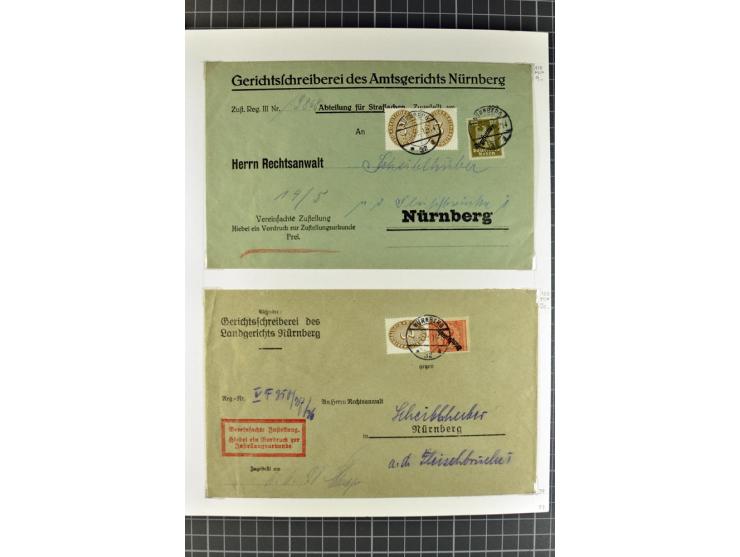 1872/1945, umfangreiche Sammlung Briefe und Karten ab Brustschilde mit nachverwendeten Stempeln, Hufeisenstempeln, des Weiter