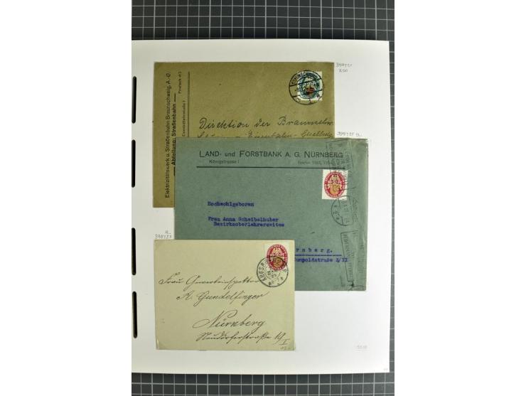 1872/1945, umfangreiche Sammlung Briefe und Karten ab Brustschilde mit nachverwendeten Stempeln, Hufeisenstempeln, des Weiter
