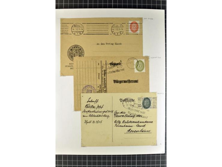 1872/1945, umfangreiche Sammlung Briefe und Karten ab Brustschilde mit nachverwendeten Stempeln, Hufeisenstempeln, des Weiter