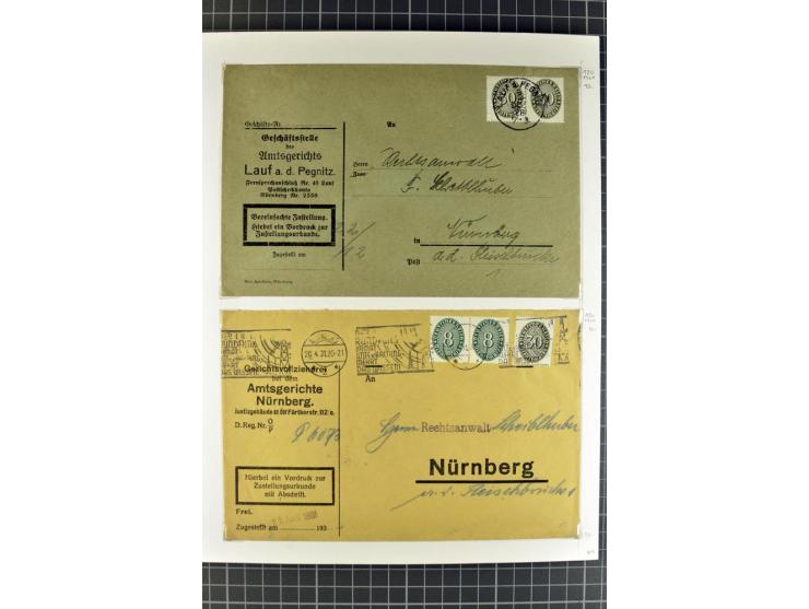 1872/1945, umfangreiche Sammlung Briefe und Karten ab Brustschilde mit nachverwendeten Stempeln, Hufeisenstempeln, des Weiter