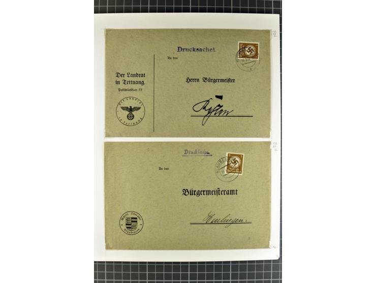 1872/1945, umfangreiche Sammlung Briefe und Karten ab Brustschilde mit nachverwendeten Stempeln, Hufeisenstempeln, des Weiter