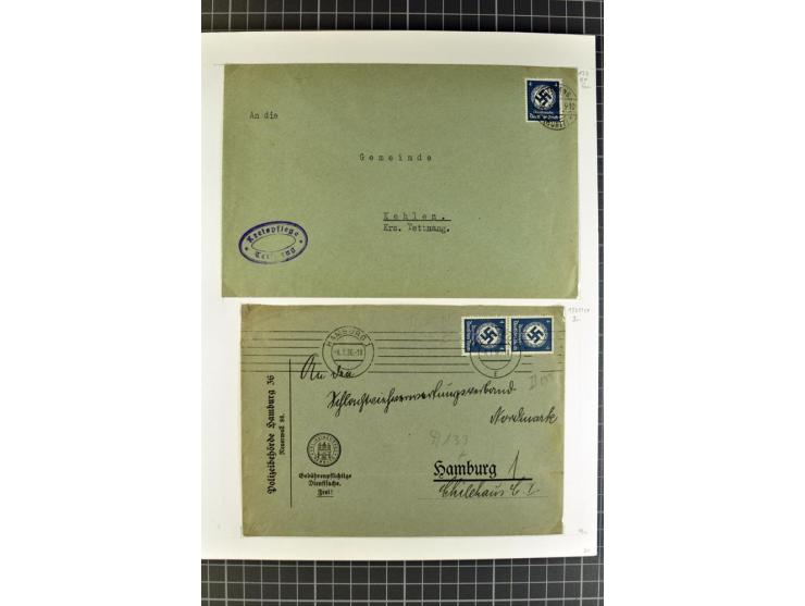 1872/1945, umfangreiche Sammlung Briefe und Karten ab Brustschilde mit nachverwendeten Stempeln, Hufeisenstempeln, des Weiter