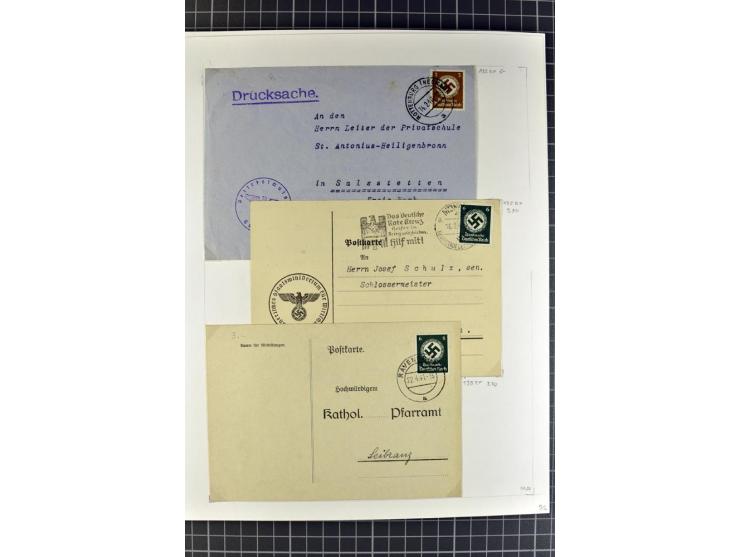 1872/1945, umfangreiche Sammlung Briefe und Karten ab Brustschilde mit nachverwendeten Stempeln, Hufeisenstempeln, des Weiter