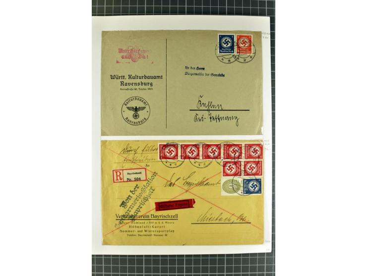 1872/1945, umfangreiche Sammlung Briefe und Karten ab Brustschilde mit nachverwendeten Stempeln, Hufeisenstempeln, des Weiter