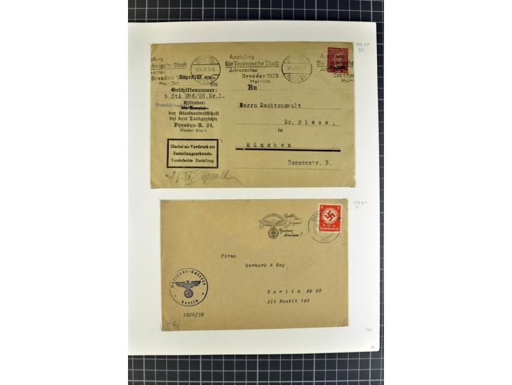 1872/1945, umfangreiche Sammlung Briefe und Karten ab Brustschilde mit nachverwendeten Stempeln, Hufeisenstempeln, des Weiter