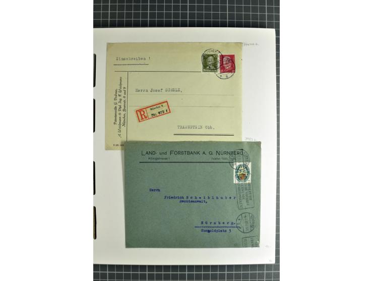 1872/1945, umfangreiche Sammlung Briefe und Karten ab Brustschilde mit nachverwendeten Stempeln, Hufeisenstempeln, des Weiter