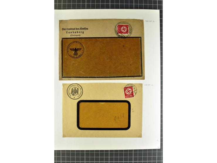 1872/1945, umfangreiche Sammlung Briefe und Karten ab Brustschilde mit nachverwendeten Stempeln, Hufeisenstempeln, des Weiter
