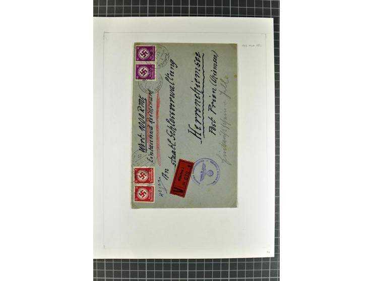 1872/1945, umfangreiche Sammlung Briefe und Karten ab Brustschilde mit nachverwendeten Stempeln, Hufeisenstempeln, des Weiter