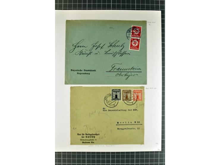 1872/1945, umfangreiche Sammlung Briefe und Karten ab Brustschilde mit nachverwendeten Stempeln, Hufeisenstempeln, des Weiter