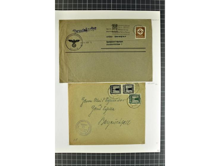 1872/1945, umfangreiche Sammlung Briefe und Karten ab Brustschilde mit nachverwendeten Stempeln, Hufeisenstempeln, des Weiter