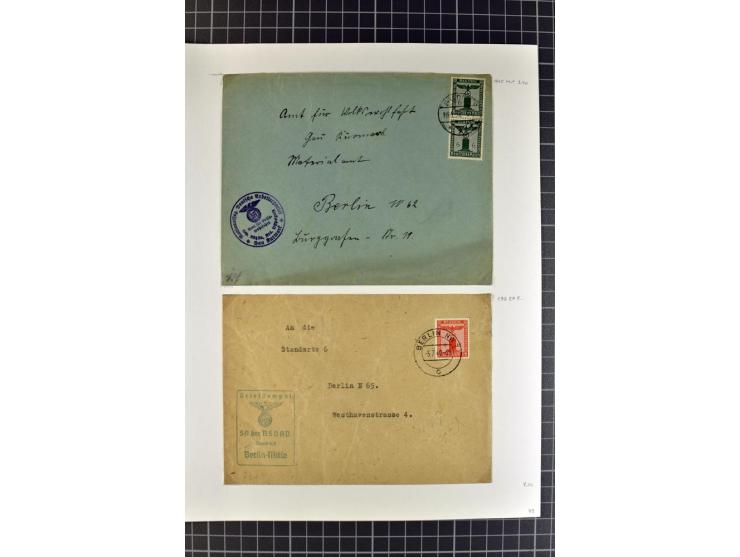 1872/1945, umfangreiche Sammlung Briefe und Karten ab Brustschilde mit nachverwendeten Stempeln, Hufeisenstempeln, des Weiter