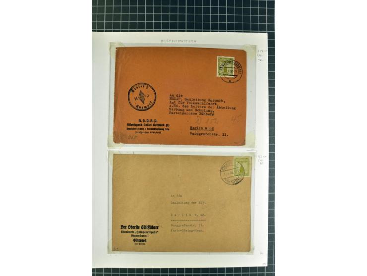 1872/1945, umfangreiche Sammlung Briefe und Karten ab Brustschilde mit nachverwendeten Stempeln, Hufeisenstempeln, des Weiter