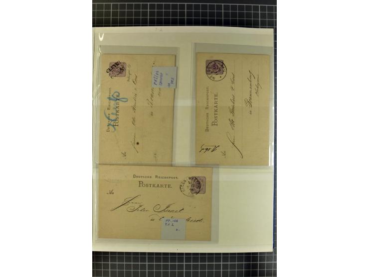 1872/1945, umfangreiche Sammlung Briefe und Karten ab Brustschilde mit nachverwendeten Stempeln, Hufeisenstempeln, des Weiter