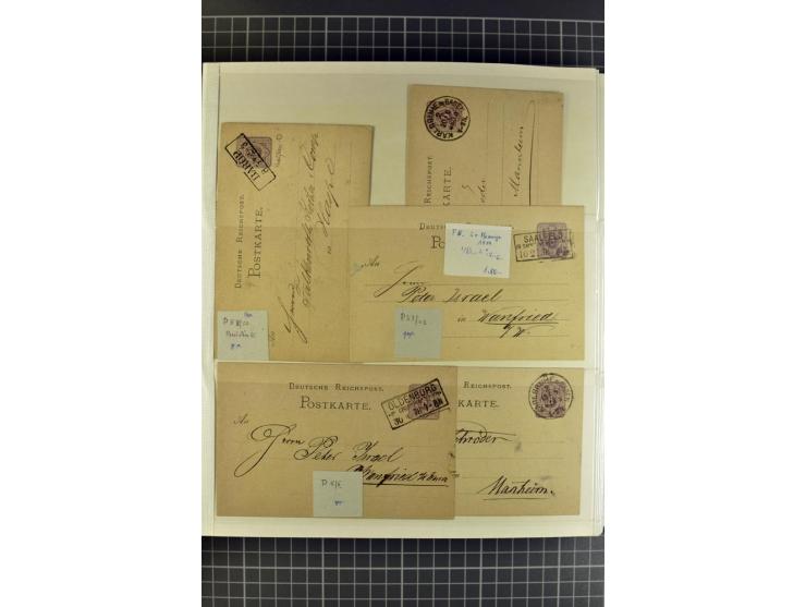 1872/1945, umfangreiche Sammlung Briefe und Karten ab Brustschilde mit nachverwendeten Stempeln, Hufeisenstempeln, des Weiter
